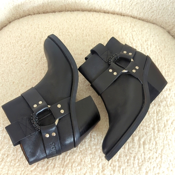 See by Chloe F Eddie Leather Western Ankle Boots - Picture 5 of 9